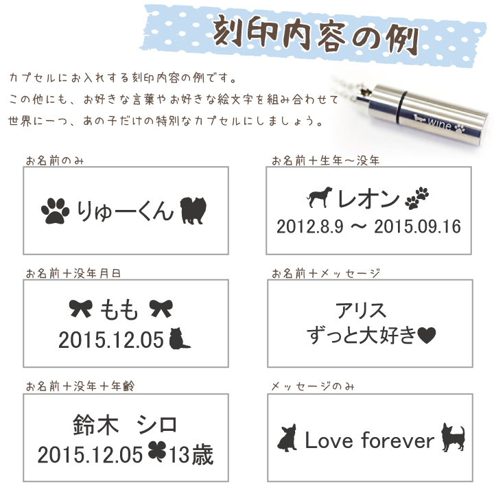 ペット遺骨カプセル ペンダント