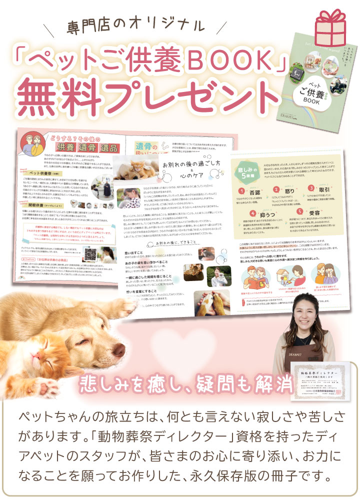 住所不要で送れるペットのお悔みギフト