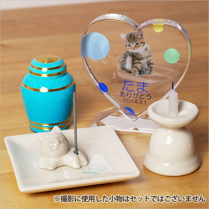 ペット仏具 猫 香立て 香皿セット 国産