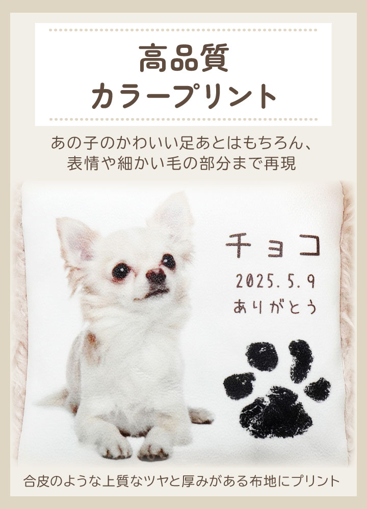 ペットの写真で作るクッション