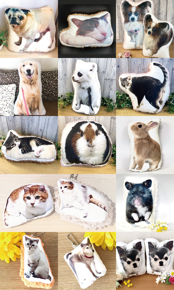 ペットの写真で作るクッション
