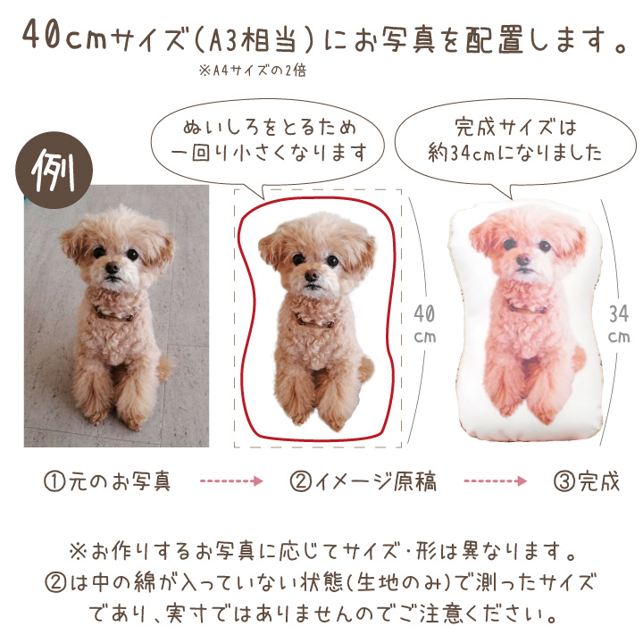 ペットの写真で作るクッション