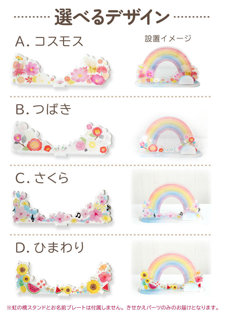 受注生産】虹の橋 スタンド 用 きせかえパーツ ※単品 ペット お供え